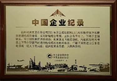 中（zhōng）國企業記錄（MKLD7140型數控強力雙磨（mó）頭緩進給成形磨床）